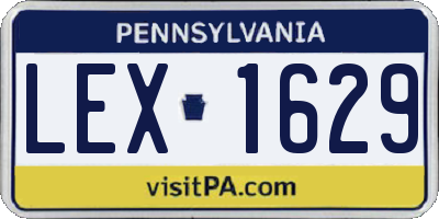 PA license plate LEX1629