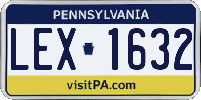PA license plate LEX1632