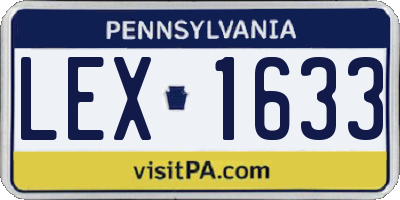 PA license plate LEX1633