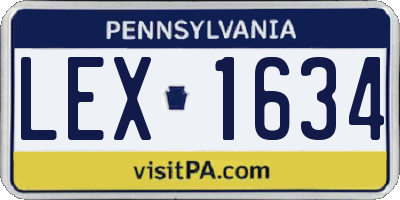 PA license plate LEX1634