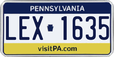 PA license plate LEX1635