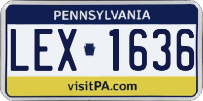 PA license plate LEX1636