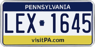PA license plate LEX1645