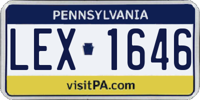 PA license plate LEX1646
