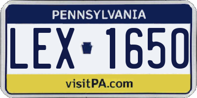PA license plate LEX1650