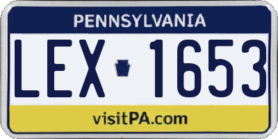 PA license plate LEX1653