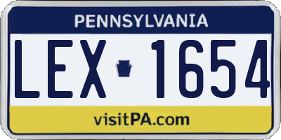 PA license plate LEX1654