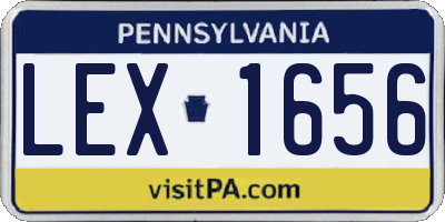 PA license plate LEX1656