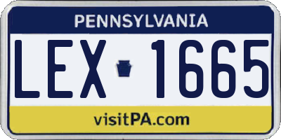 PA license plate LEX1665