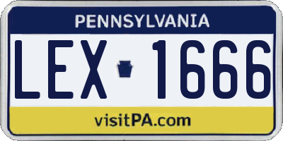 PA license plate LEX1666