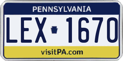 PA license plate LEX1670