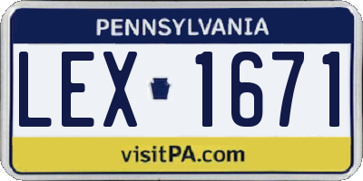 PA license plate LEX1671