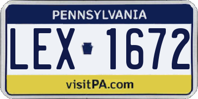 PA license plate LEX1672