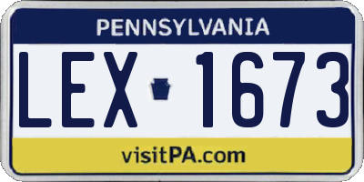PA license plate LEX1673