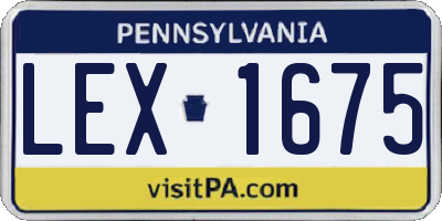 PA license plate LEX1675