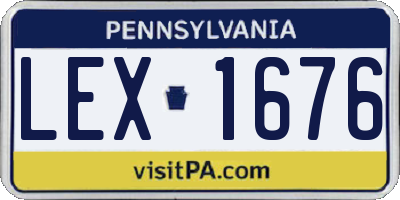 PA license plate LEX1676