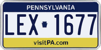 PA license plate LEX1677