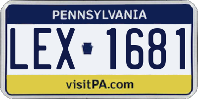 PA license plate LEX1681