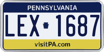 PA license plate LEX1687