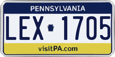PA license plate LEX1705