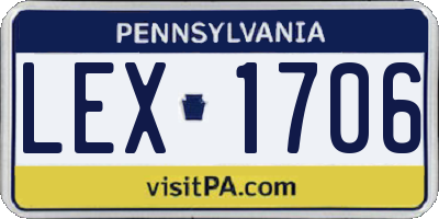PA license plate LEX1706