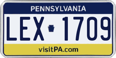 PA license plate LEX1709