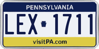 PA license plate LEX1711