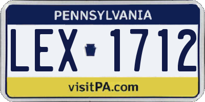 PA license plate LEX1712