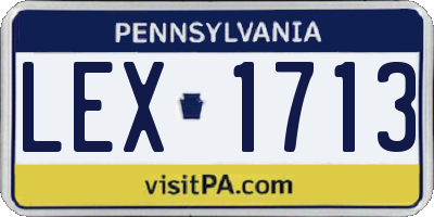PA license plate LEX1713