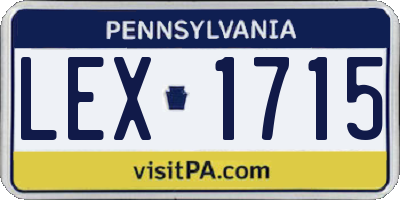 PA license plate LEX1715