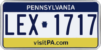PA license plate LEX1717