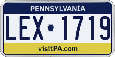 PA license plate LEX1719