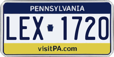 PA license plate LEX1720