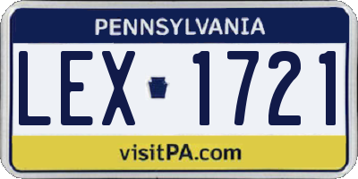 PA license plate LEX1721