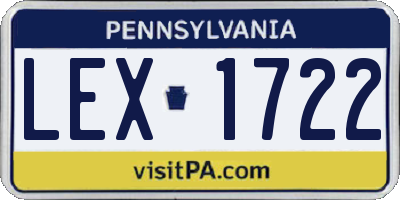 PA license plate LEX1722