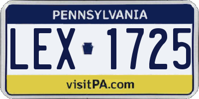 PA license plate LEX1725