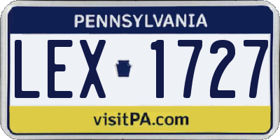 PA license plate LEX1727