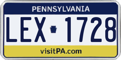 PA license plate LEX1728