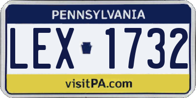PA license plate LEX1732