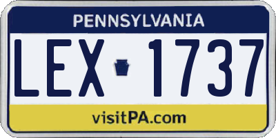 PA license plate LEX1737