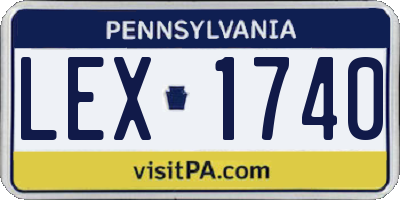 PA license plate LEX1740