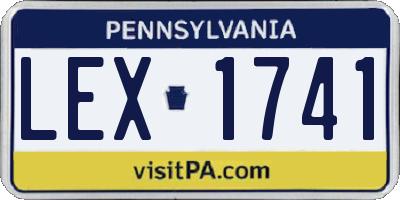 PA license plate LEX1741