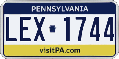 PA license plate LEX1744