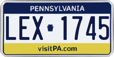 PA license plate LEX1745