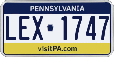 PA license plate LEX1747