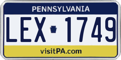 PA license plate LEX1749