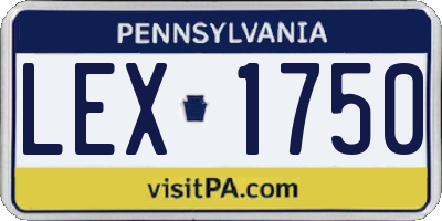 PA license plate LEX1750