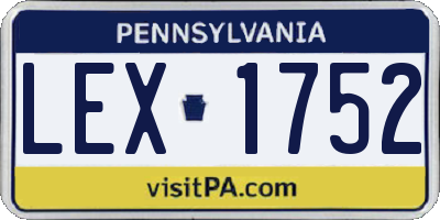 PA license plate LEX1752