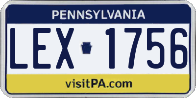 PA license plate LEX1756