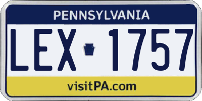 PA license plate LEX1757